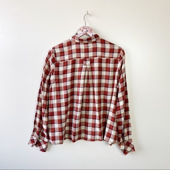 Current Elliott Womens The Lucy Red Plaid Button Up Shirt Long Sleeve S Small - Picture 8 of 8